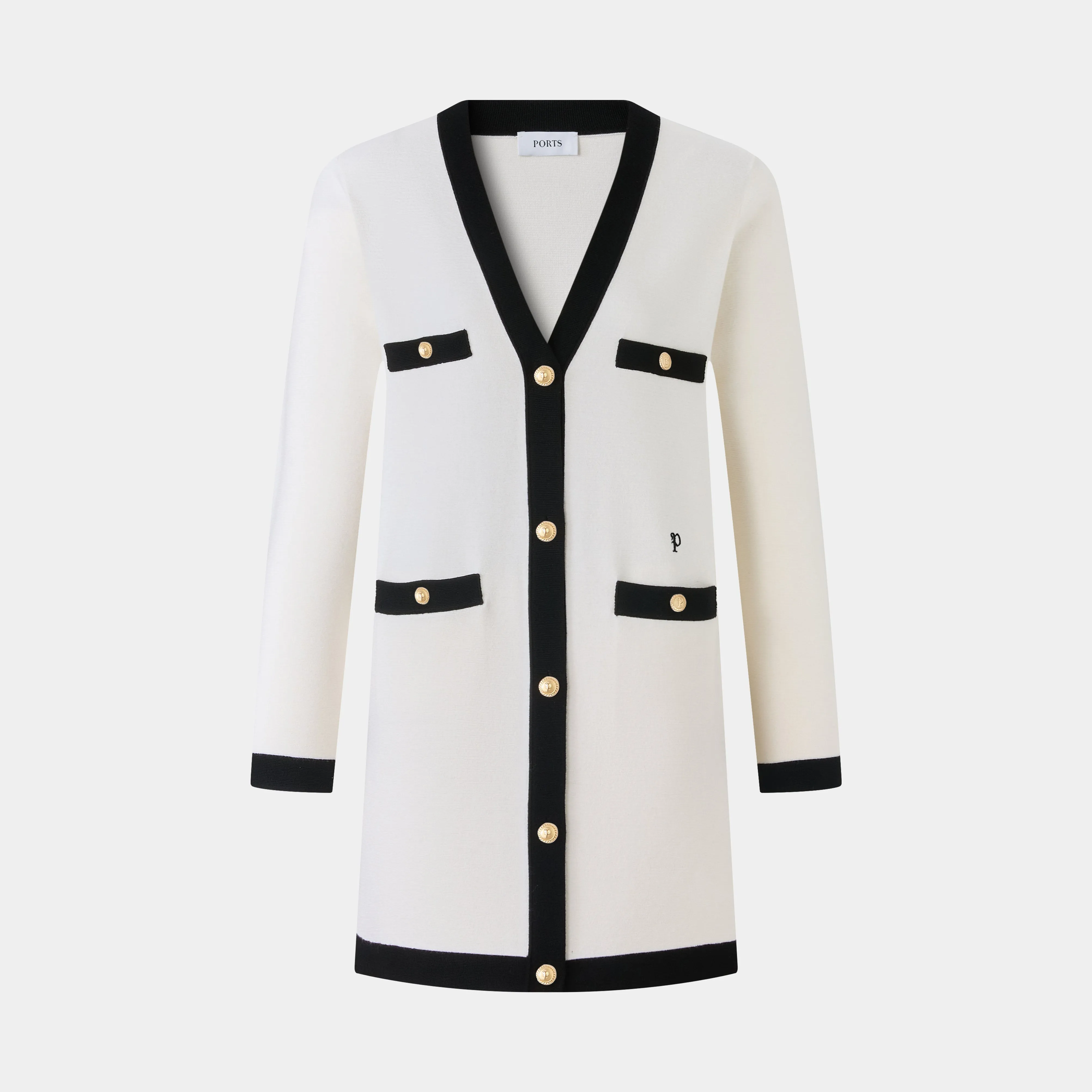 BLACK TRIMMING CARDIGAN sold by Ports 1961