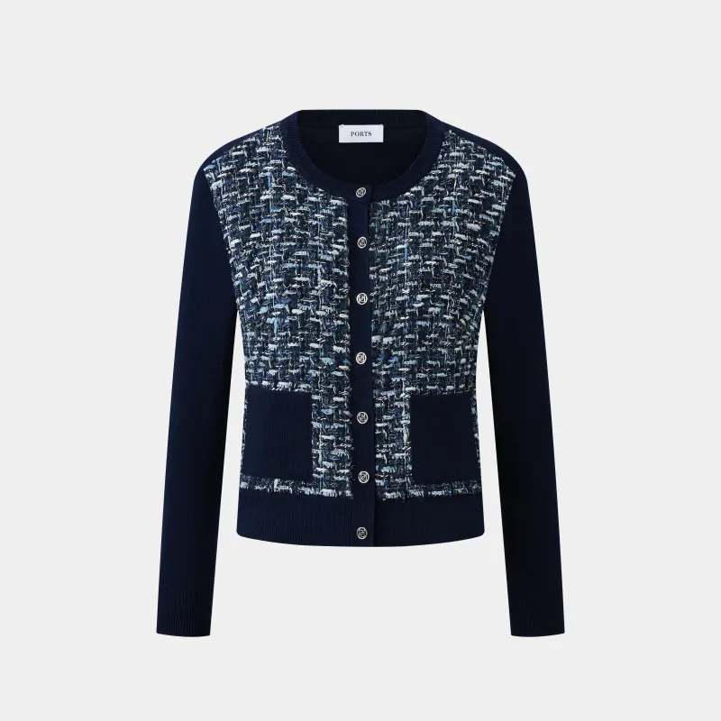 NAVY TWEED CARDIGAN sold by Ports 1961