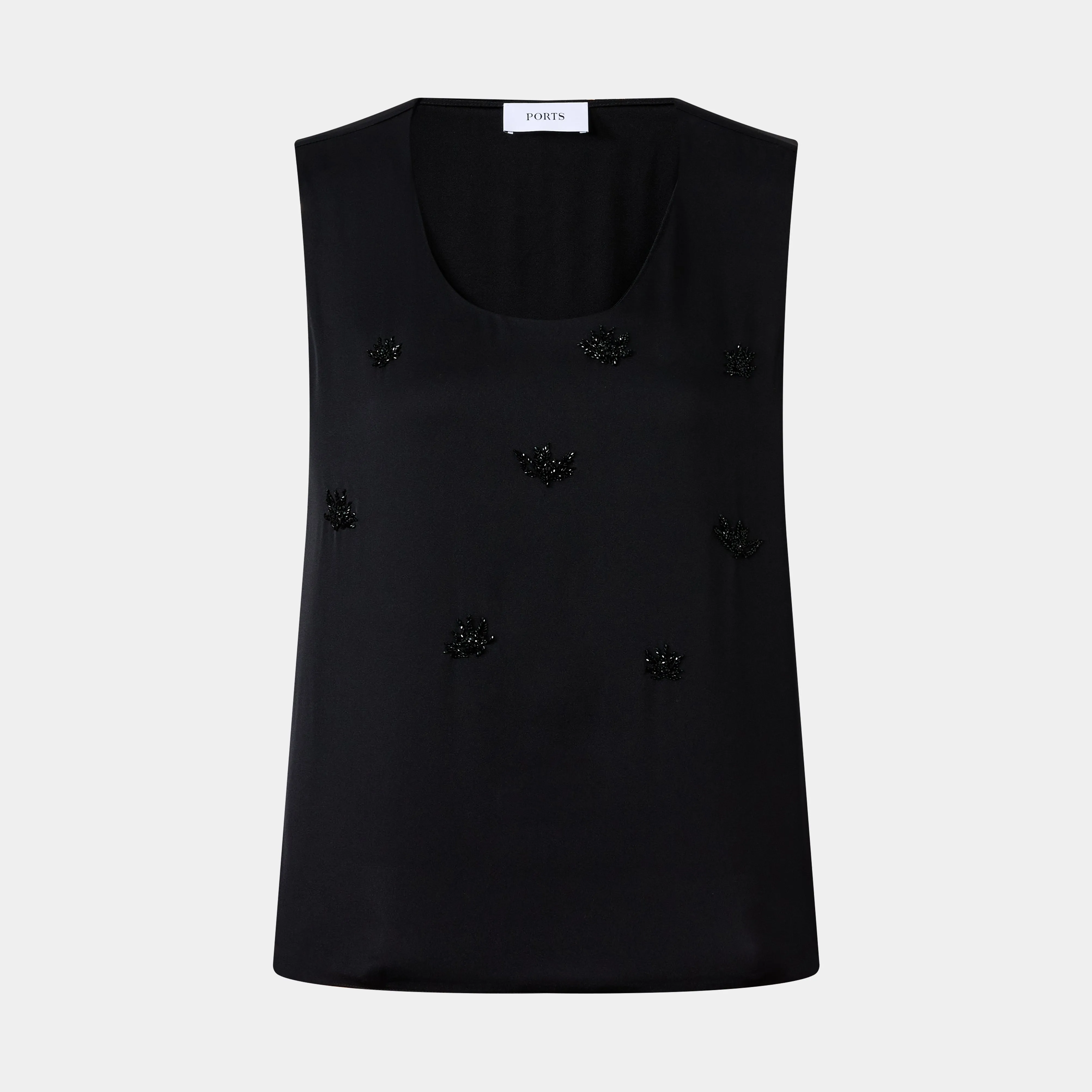 BLACK FLOWER SEQUIN TOP sold by Ports 1961