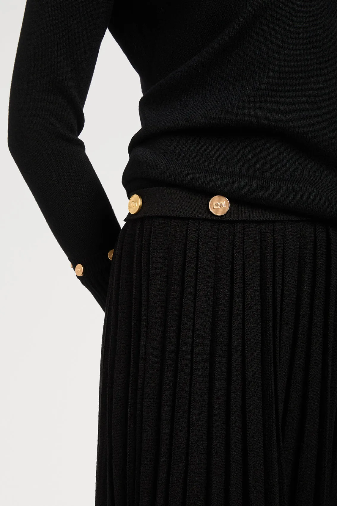 GOLD BUTTONS KNITTED SKIRT sold by Ports 1961 product image thumbnail 4