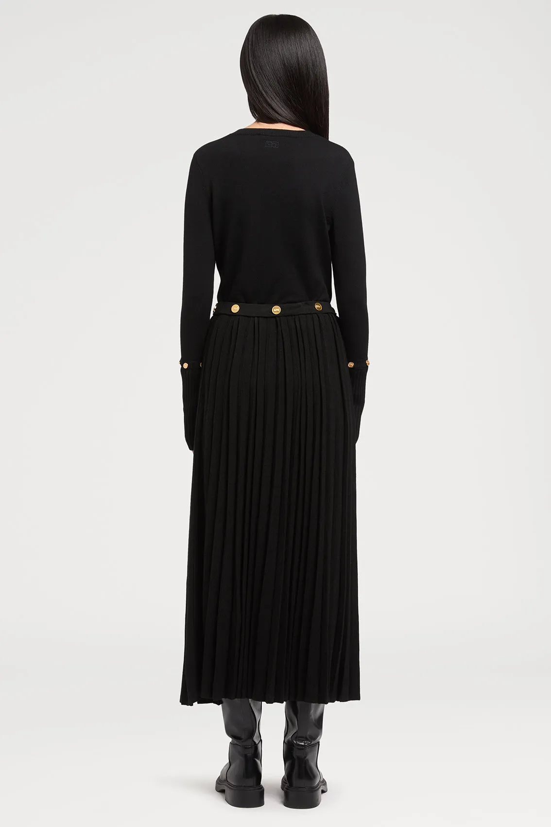 GOLD BUTTONS KNITTED SKIRT sold by Ports 1961 product image thumbnail 3