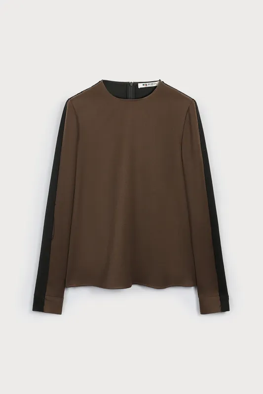 BROWN WOOL TOP made by Ports 1961