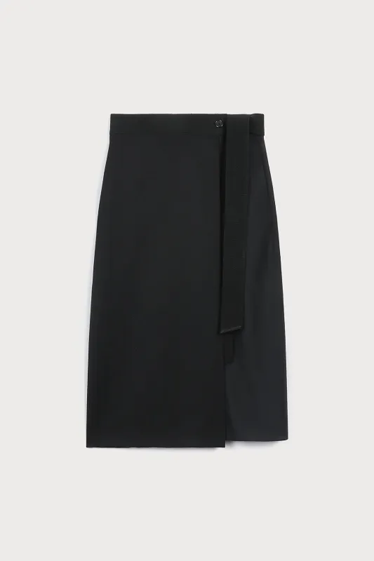 BLACK WOOL SKIRT made by Ports 1961
