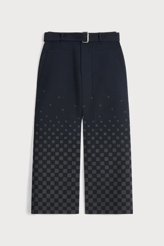 NAVY CHECK PRINT SKIRT sold by Ports 1961