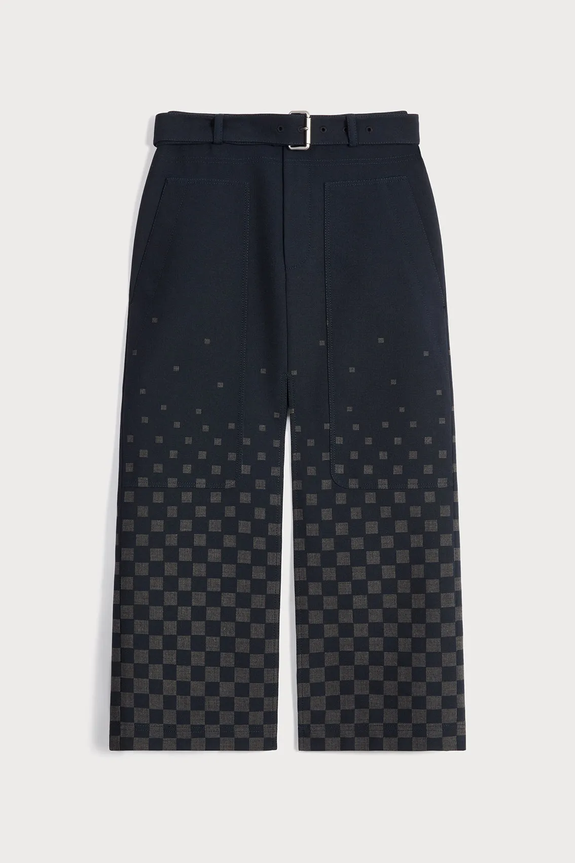 NAVY CHECK PRINT SKIRT sold by Ports 1961