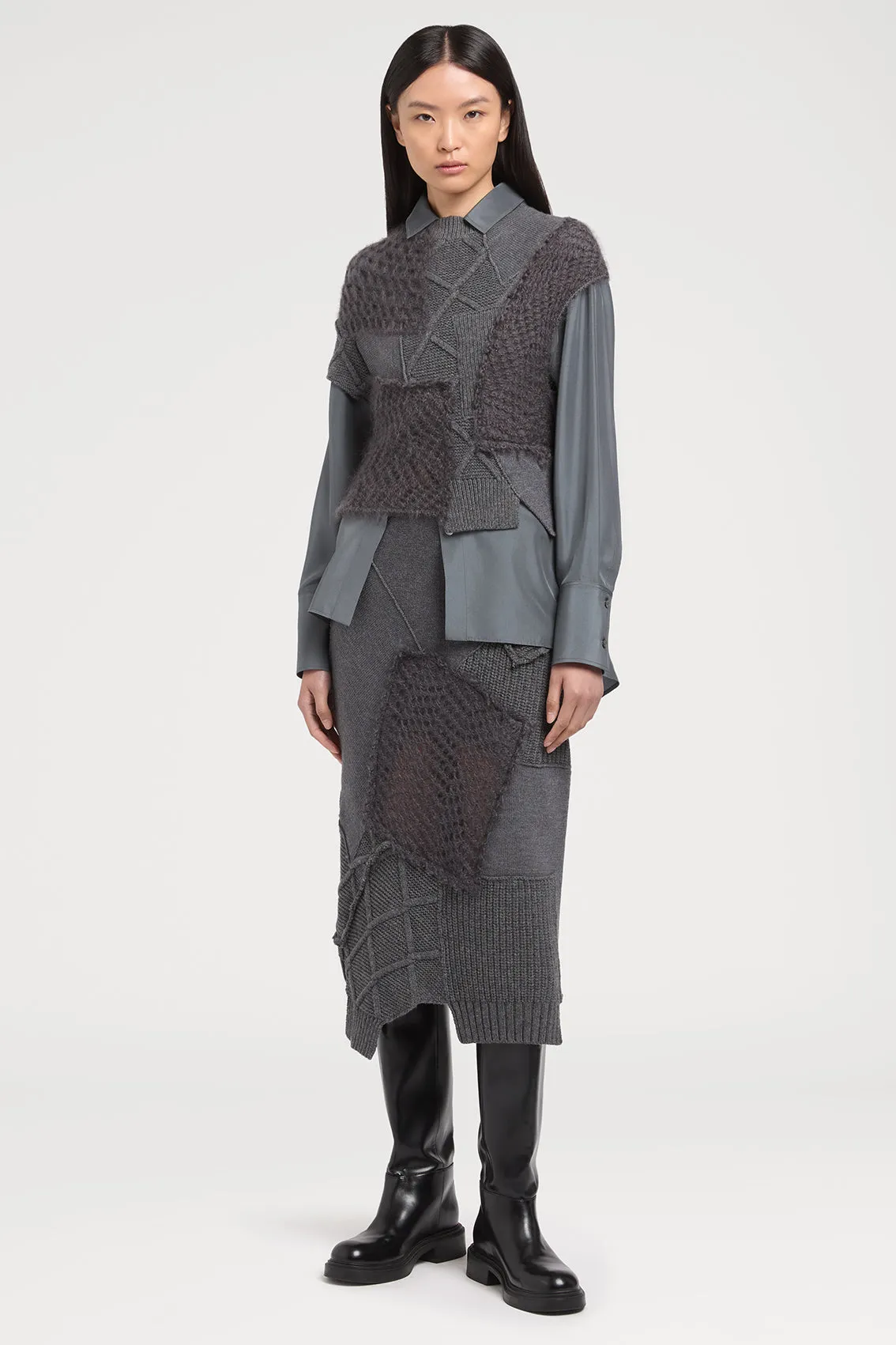 GREY WOOL SKIRT sold by Ports 1961 product image thumbnail 2