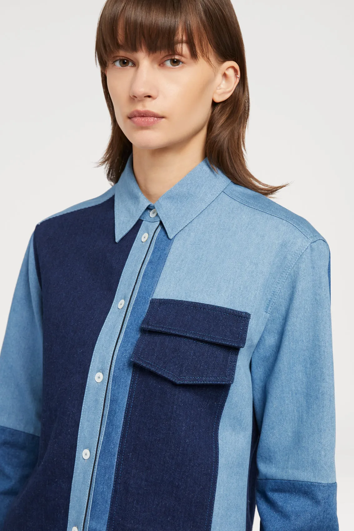 THREE-TONE DENIM SHIRT sold by Ports 1961 product image thumbnail 2