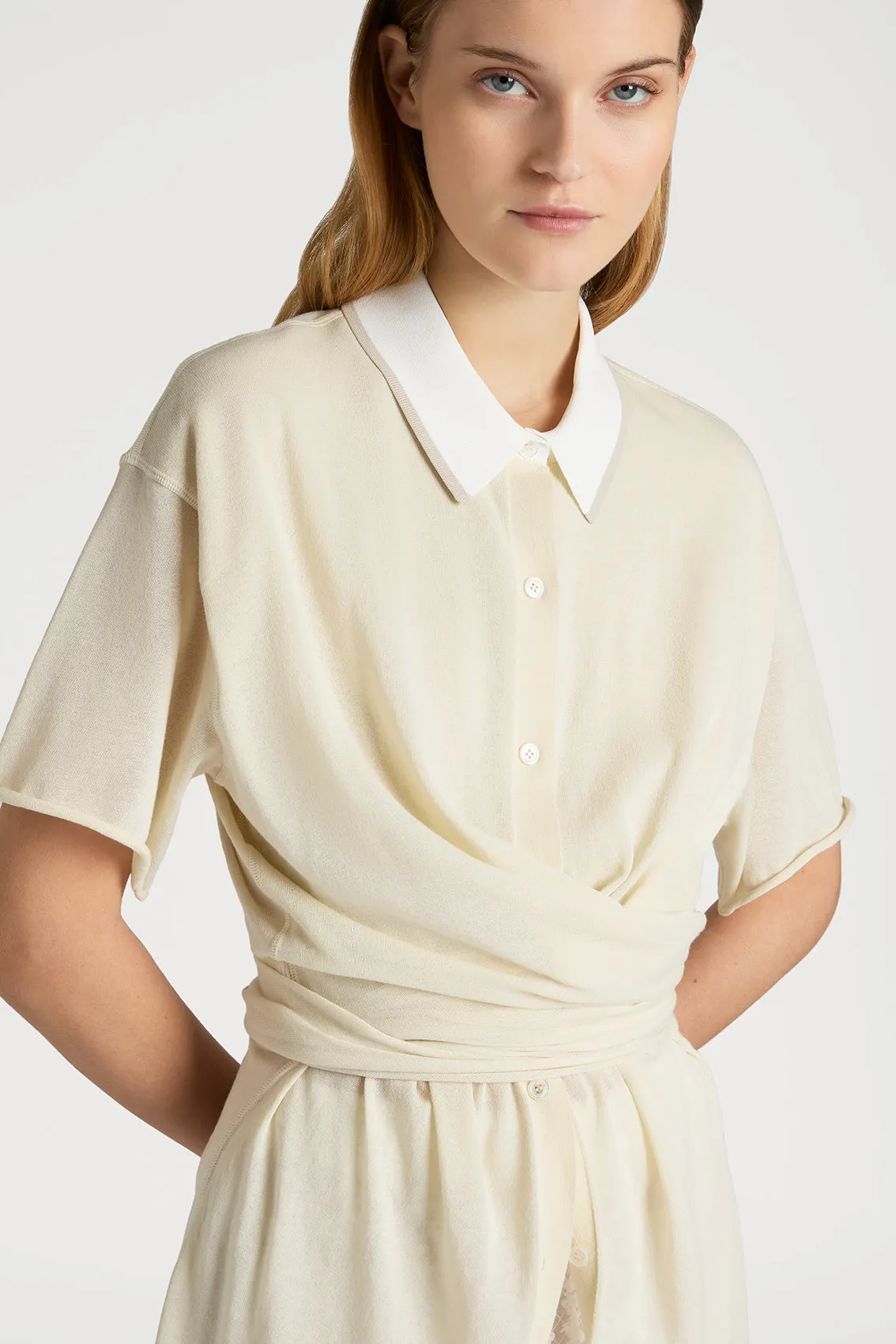 CLASSIC CREAM POLO SHIRT DRESS sold by Ports 1961 product image thumbnail 4