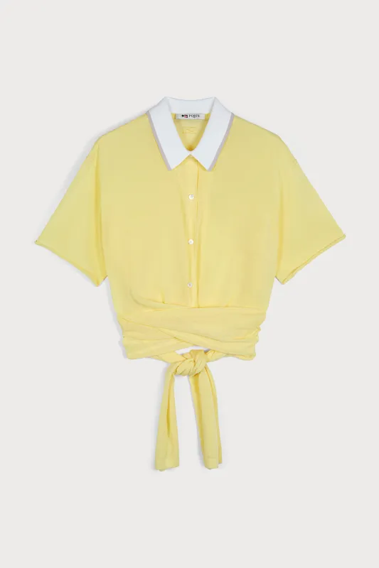 ENCHANTED POLO TOP IN PALE YELLOW sold by Ports 1961