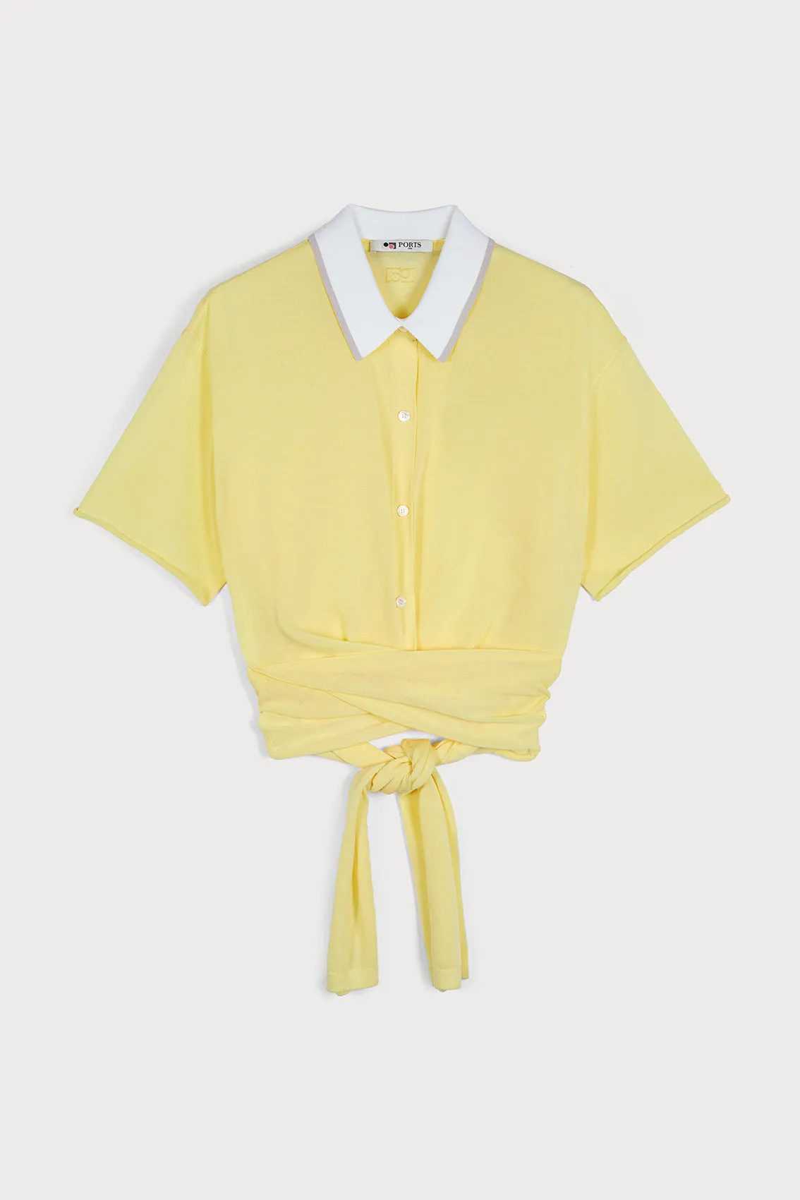 ENCHANTED POLO TOP IN PALE YELLOW sold by Ports 1961
