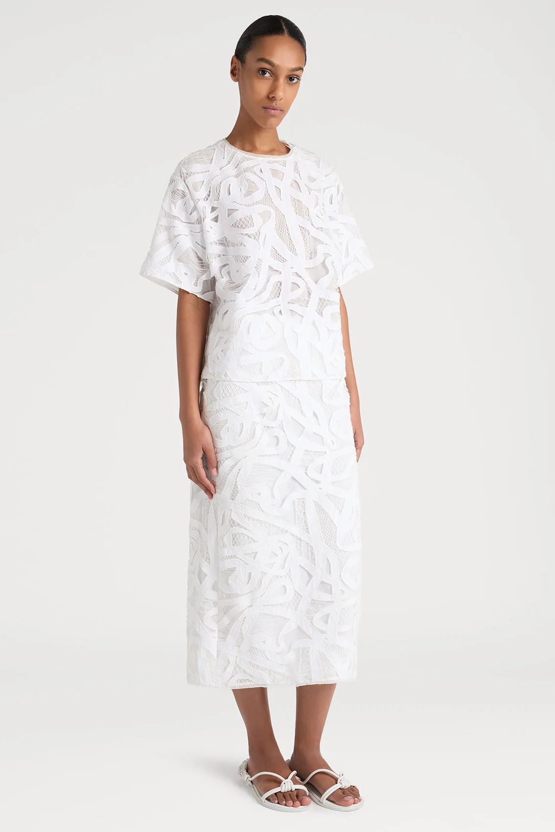 WEAVING INSPIRED LACE SKIRT sold by Ports 1961 product image thumbnail 2