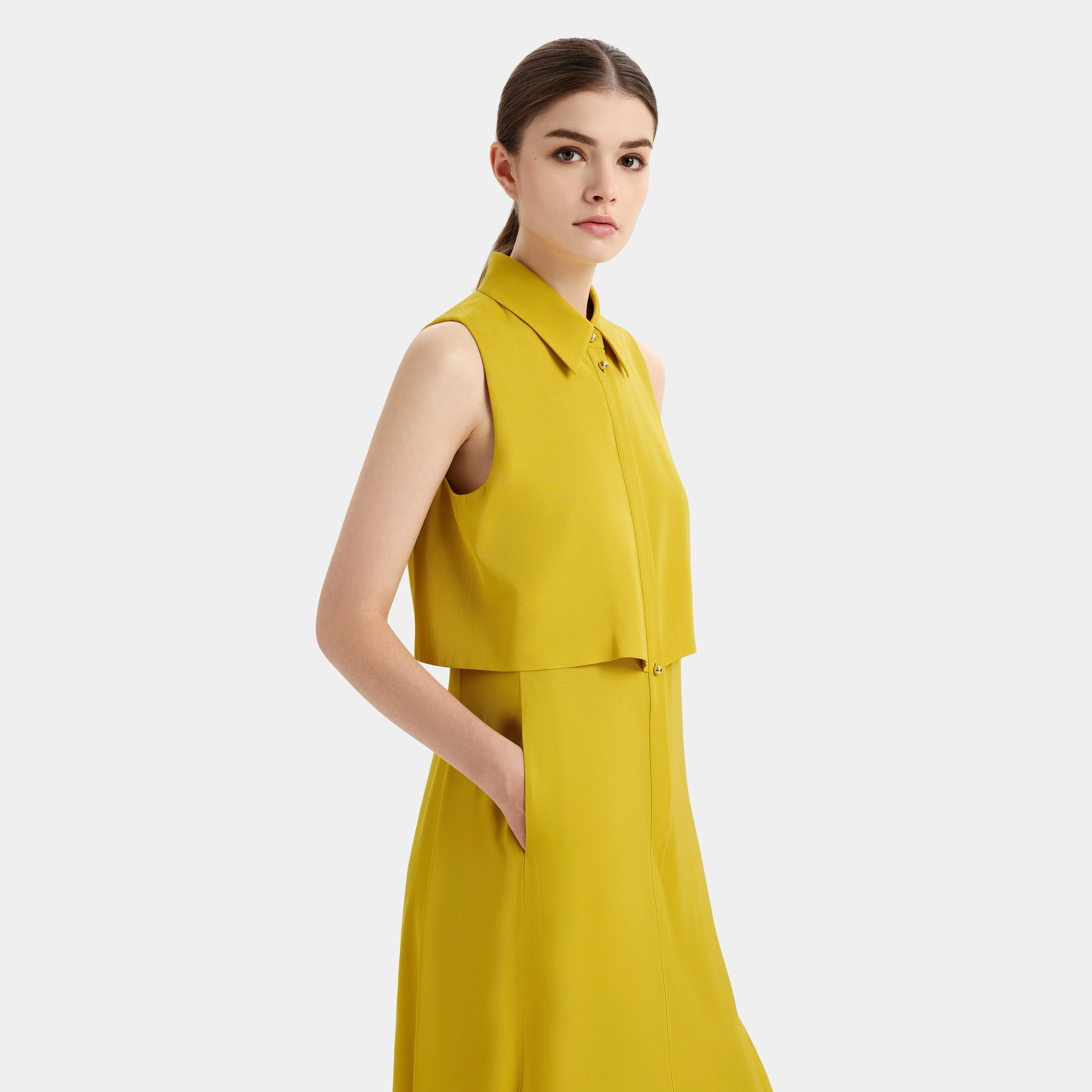 GOLDEN GLOW BUTTON DRESS sold by Ports 1961 product image thumbnail 5