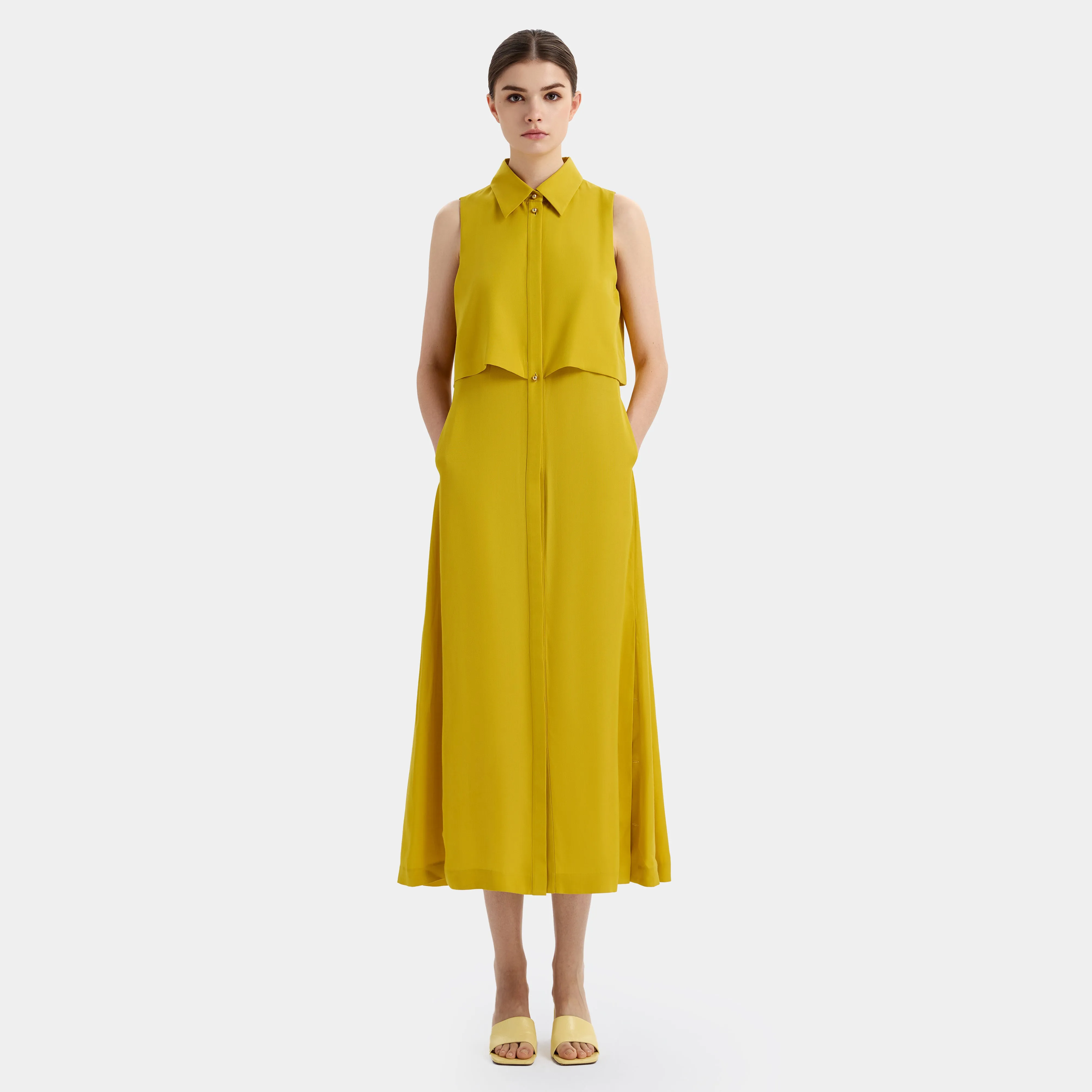 GOLDEN GLOW BUTTON DRESS sold by Ports 1961 product image thumbnail 2
