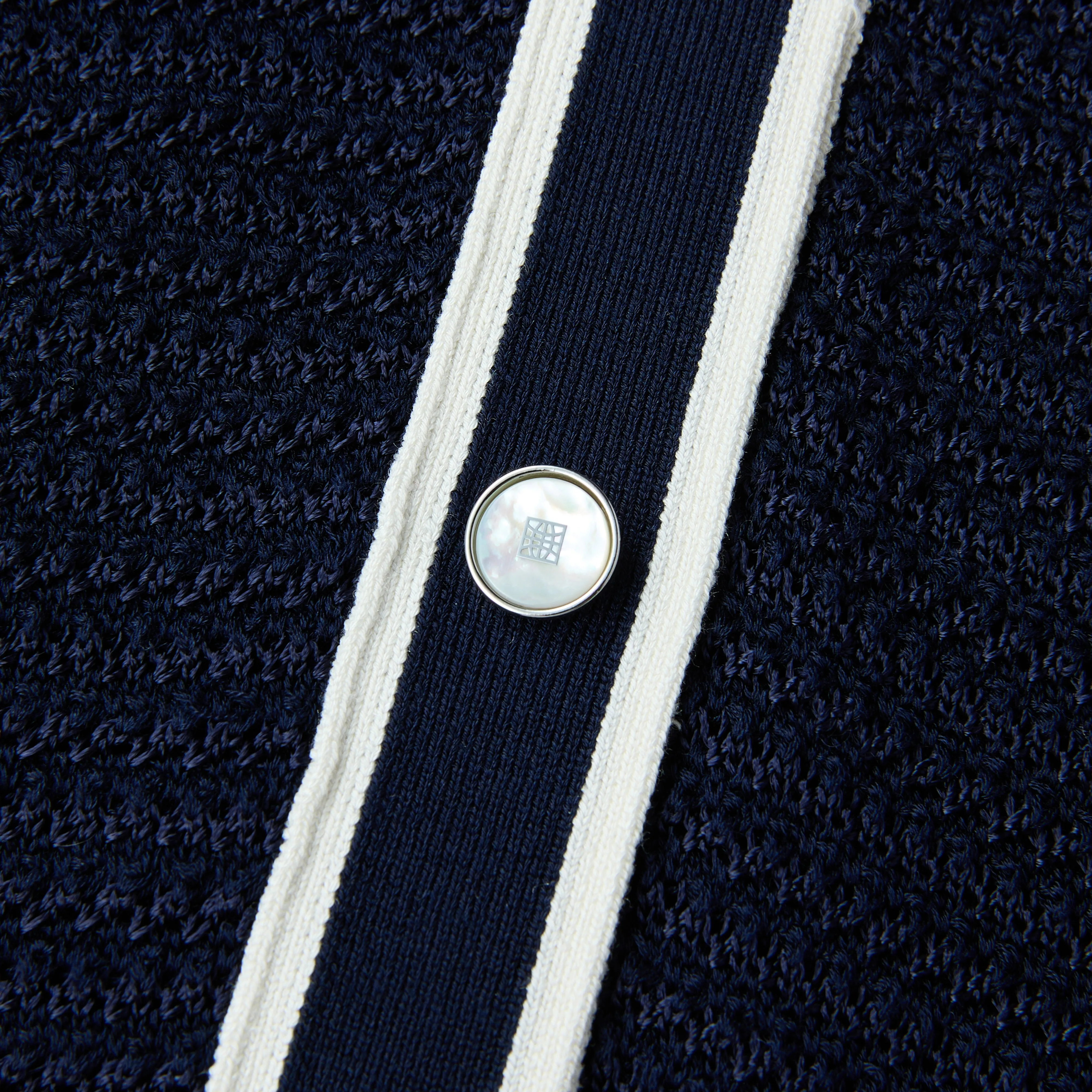 ELEGANT NAVY POLO FEATURING WHITE TRIM DETAILS, A TIMELESS WARDROBE STAPLE sold by Ports 1961 product image thumbnail 2