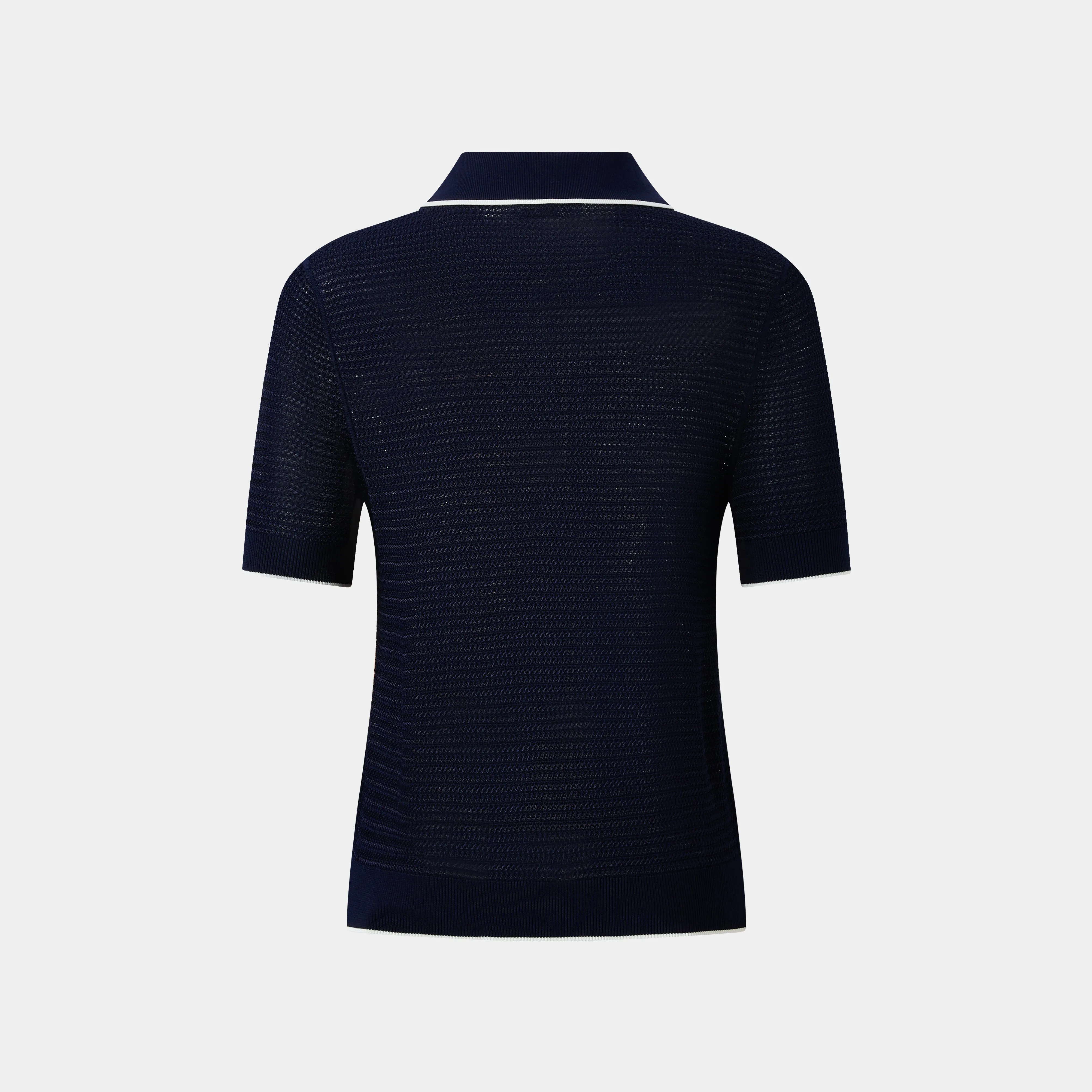 ELEGANT NAVY POLO FEATURING WHITE TRIM DETAILS, A TIMELESS WARDROBE STAPLE sold by Ports 1961 product image thumbnail 3