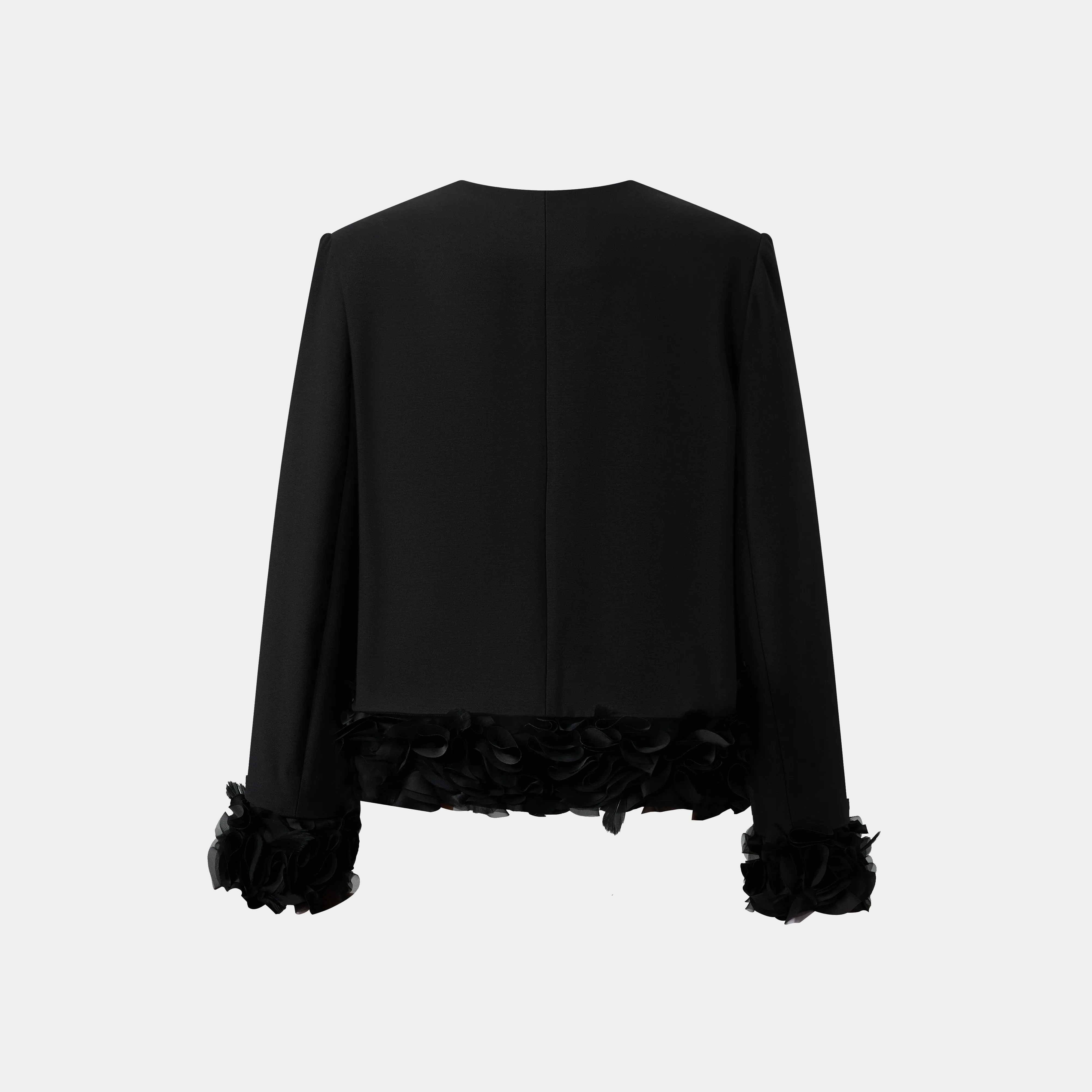 CLASSIC BLACK JACKET WITH FRINGE DETAILS AROUND THE CUFFS, EFFORTLESSLY STYLISH sold by Ports 1961 product image thumbnail 4