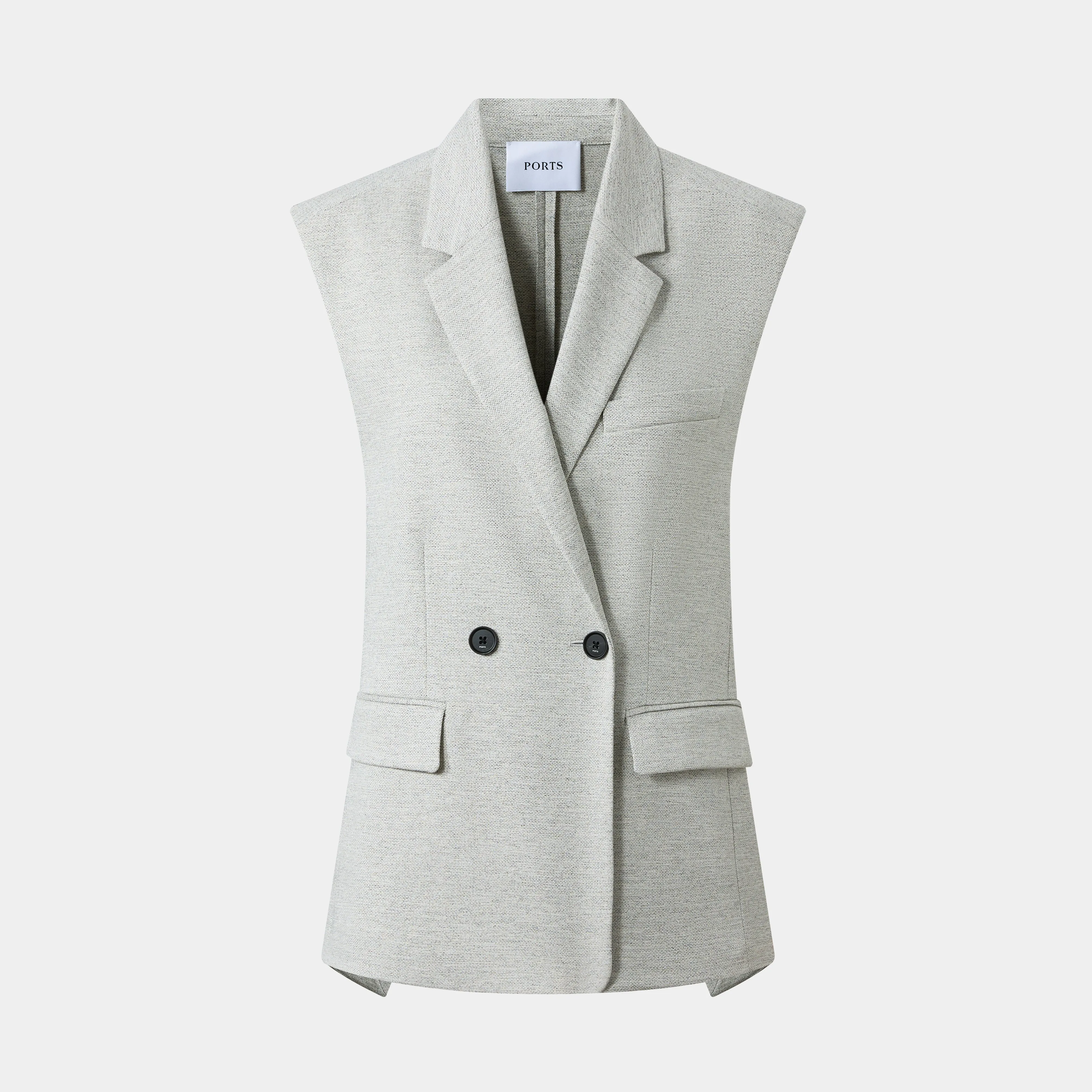 SILVER GREY GILET, A SIGNATURE BEST-SELLER COMBINING STYLE AND VERSATILITY sold by Ports 1961