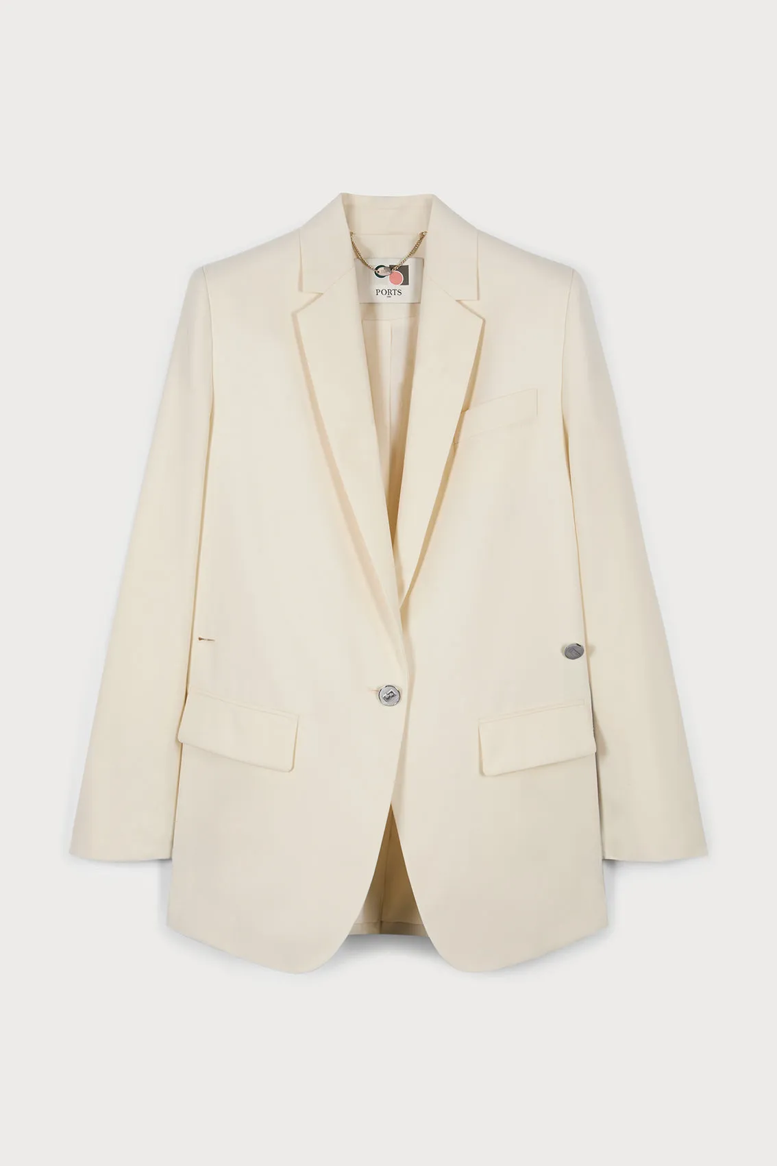 TIMELESS EVERYDAY SINGLE-BUTTON BLAZER IN IVORY sold by Ports 1961