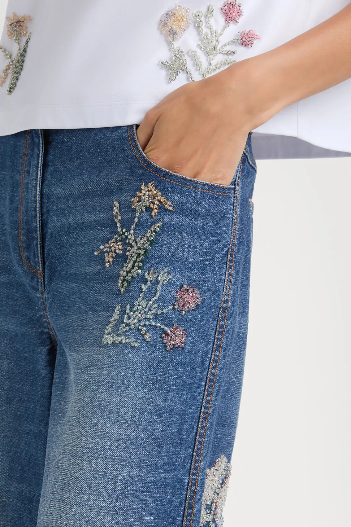 FLORAL FANTASY DENIM JEANS sold by Ports 1961 product image thumbnail 3