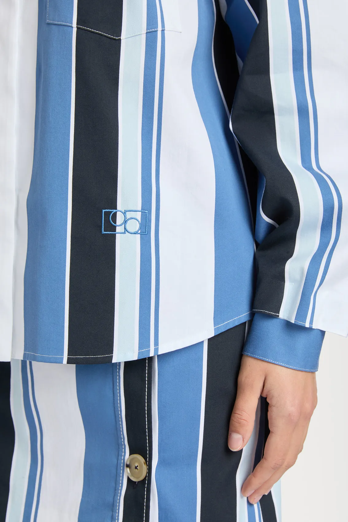 CHIC ROME-INSPIRED BLUE STRIPED SHIRT sold by Ports 1961 product image thumbnail 3