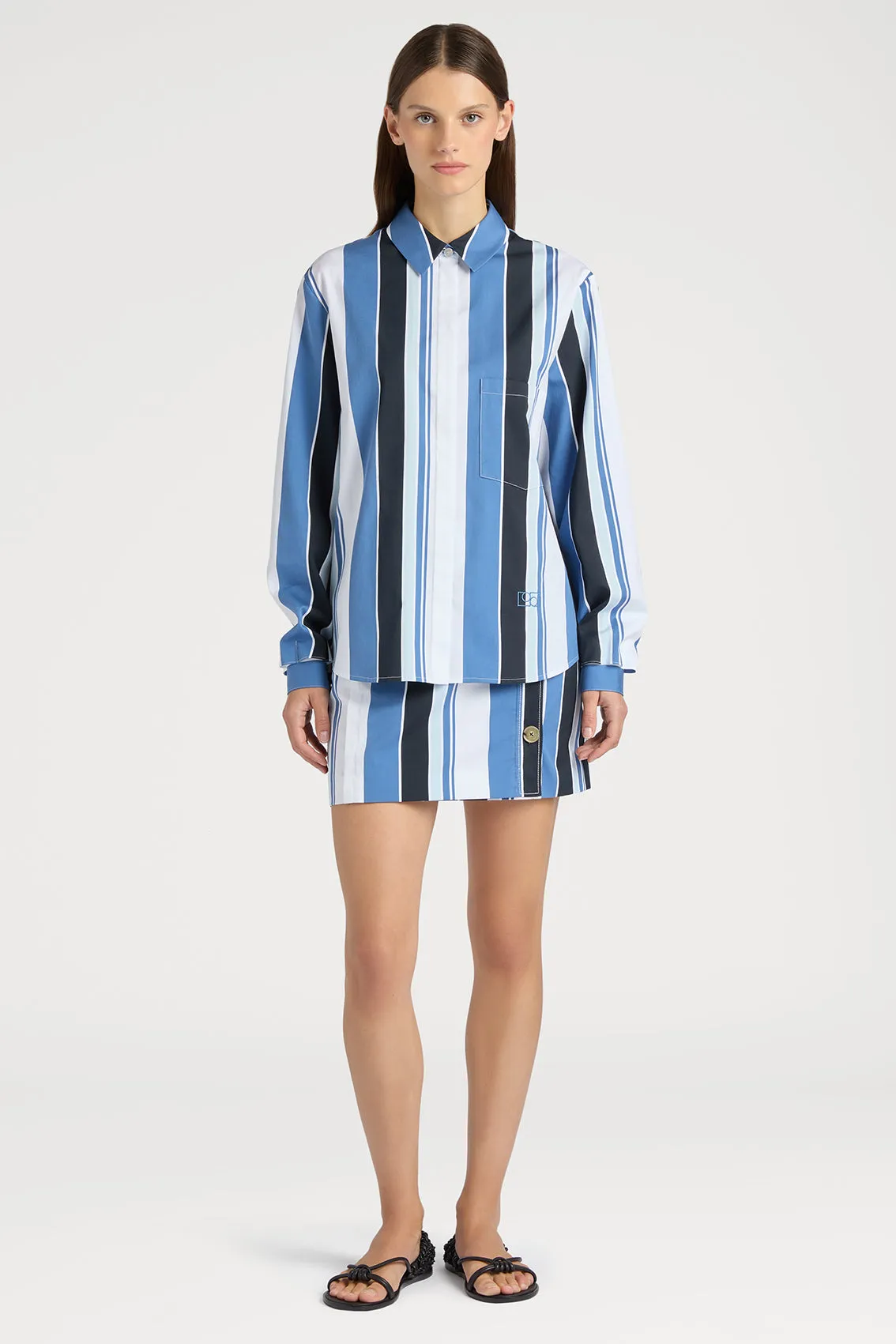 CHIC ROME-INSPIRED BLUE STRIPED SHIRT sold by Ports 1961 product image thumbnail 2
