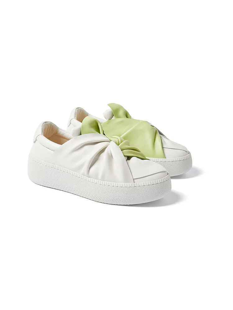 BI-Color, White & Pistachio Platform Iconic Bee Sneaker sold by Ports 1961