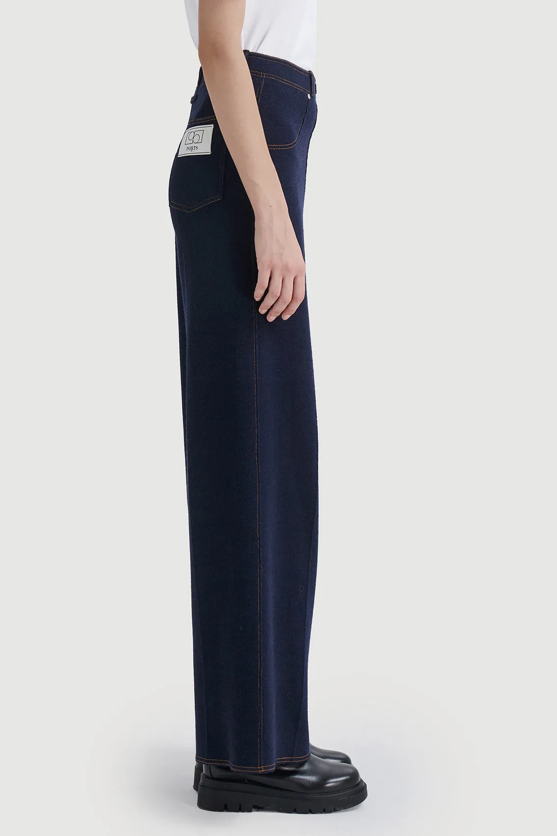 OPULENT VISCOSE-WOOL KNITTED TROUSERS sold by Ports 1961 product image thumbnail 3