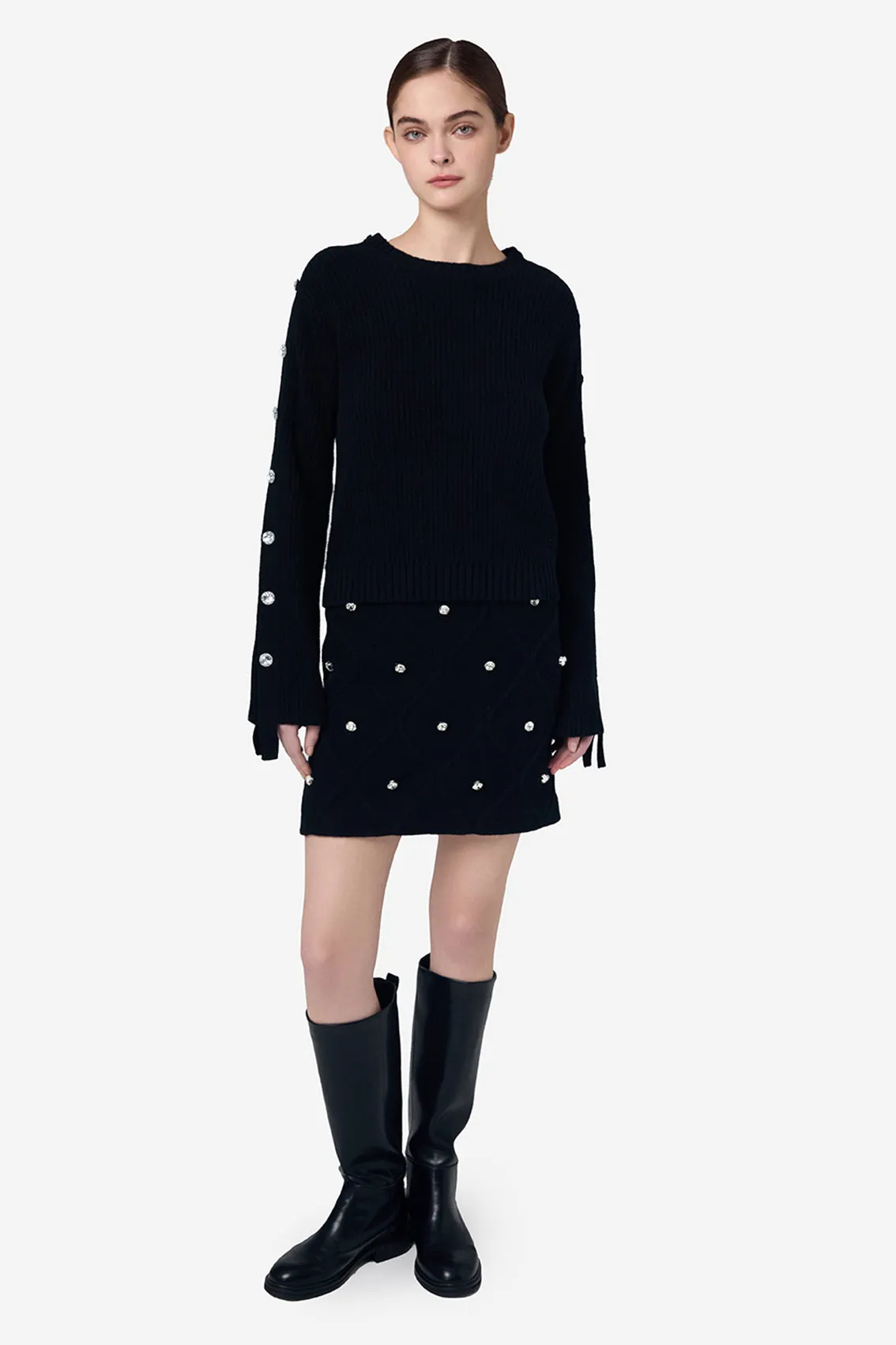 Alpine-Inspired Crystal Knitwear Skirt sold by Ports 1961 product image thumbnail 2