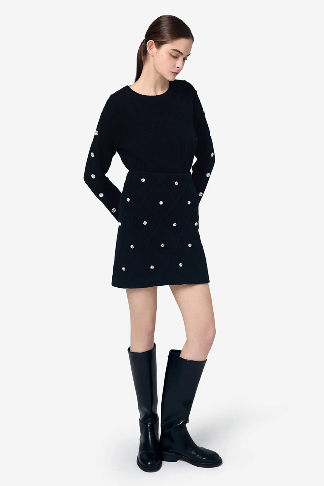 Alpine-Inspired Crystal Knitwear Skirt sold by Ports 1961 product image thumbnail 3