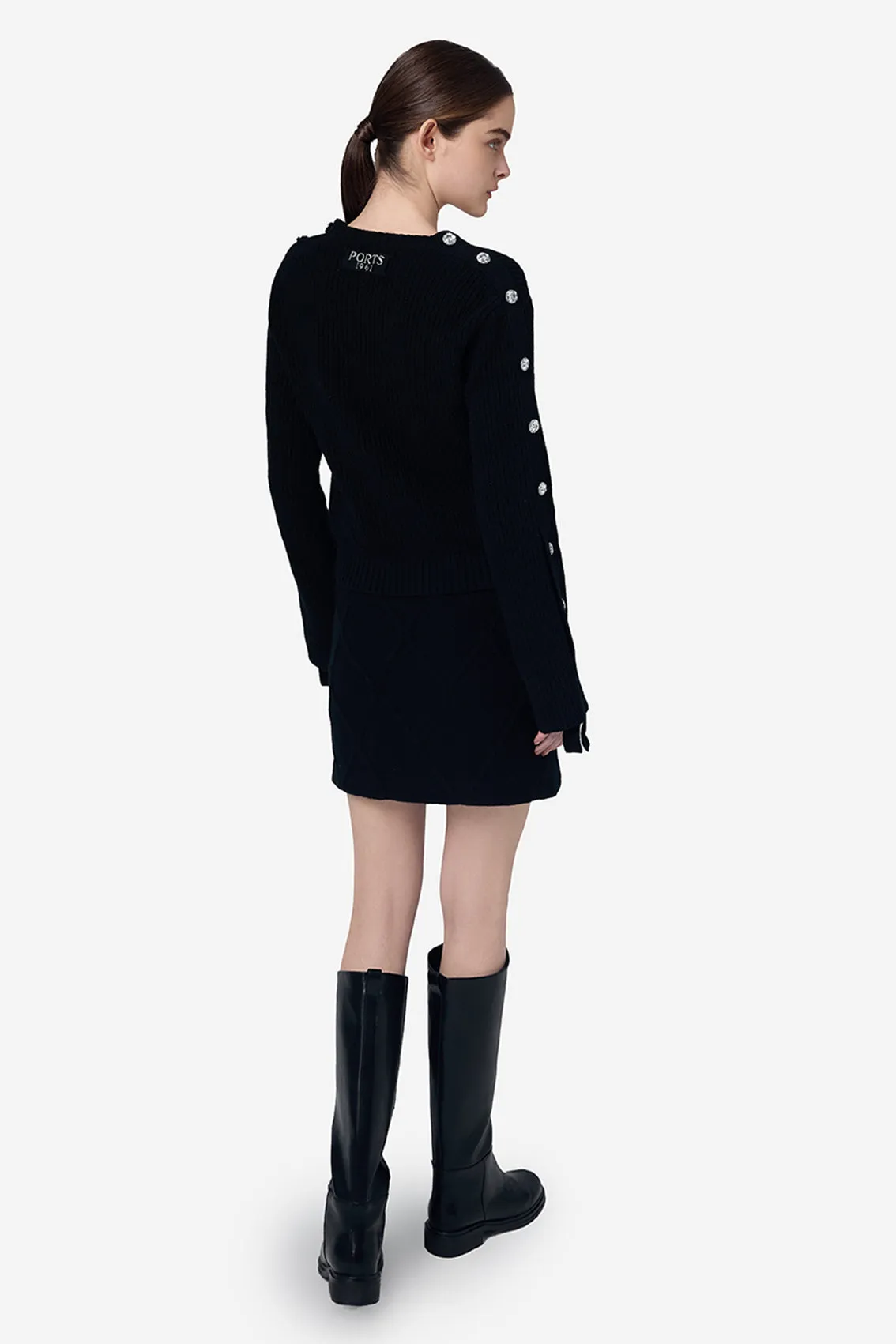 Alpine-Inspired Crystal Knitwear Skirt sold by Ports 1961 product image thumbnail 4