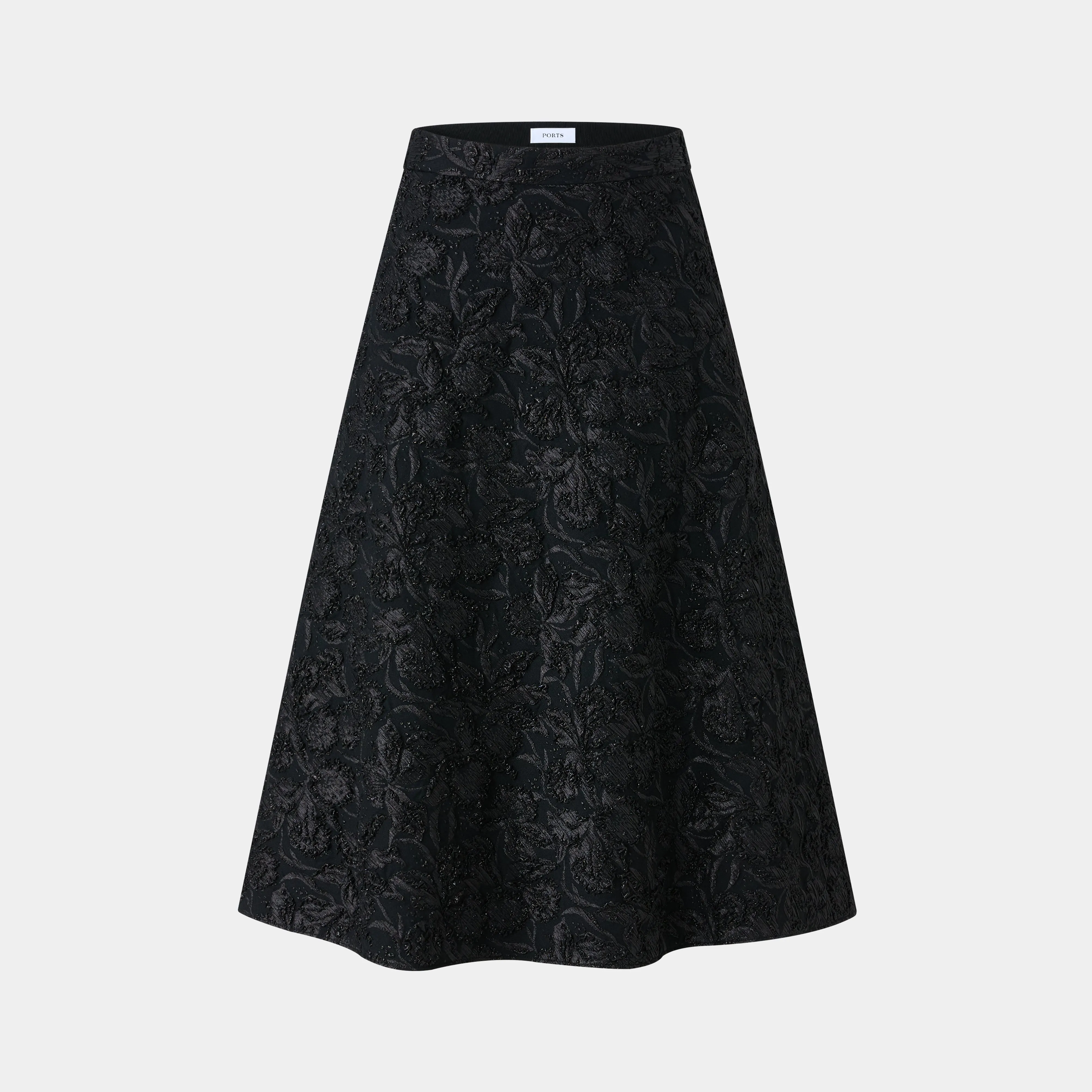 FLATTERING A-LINE FLORAL BROCADE SKIRT sold by Ports 1961 product image thumbnail 5
