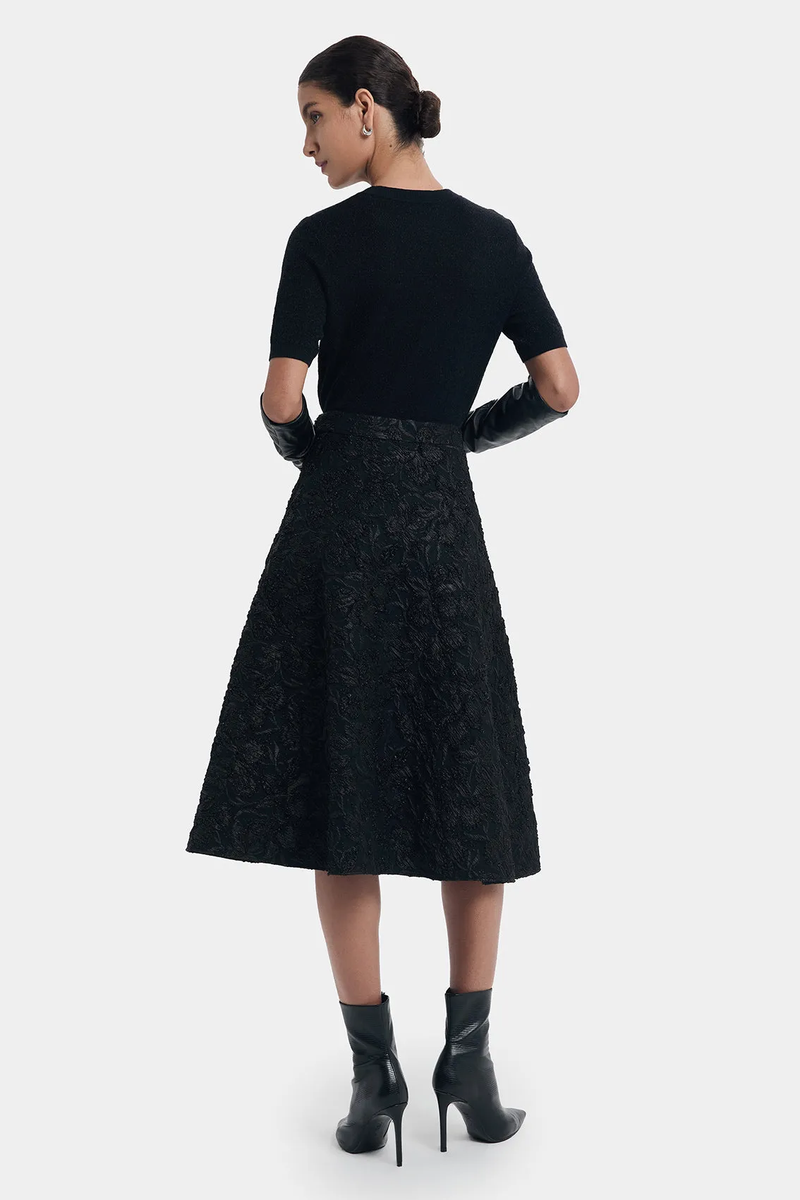 FLATTERING A-LINE FLORAL BROCADE SKIRT sold by Ports 1961 product image thumbnail 4