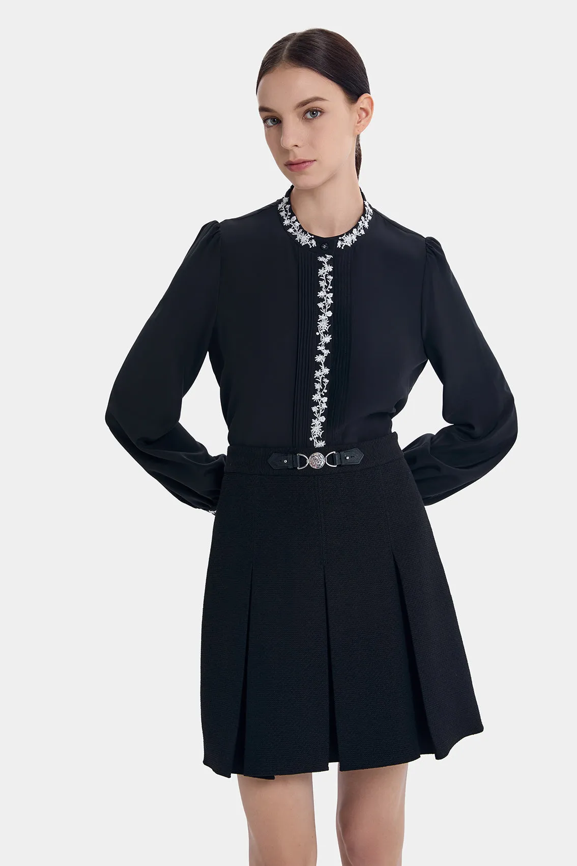 SILVER FLORAL EMBROIDERY SHIRT sold by Ports 1961 product image thumbnail 2