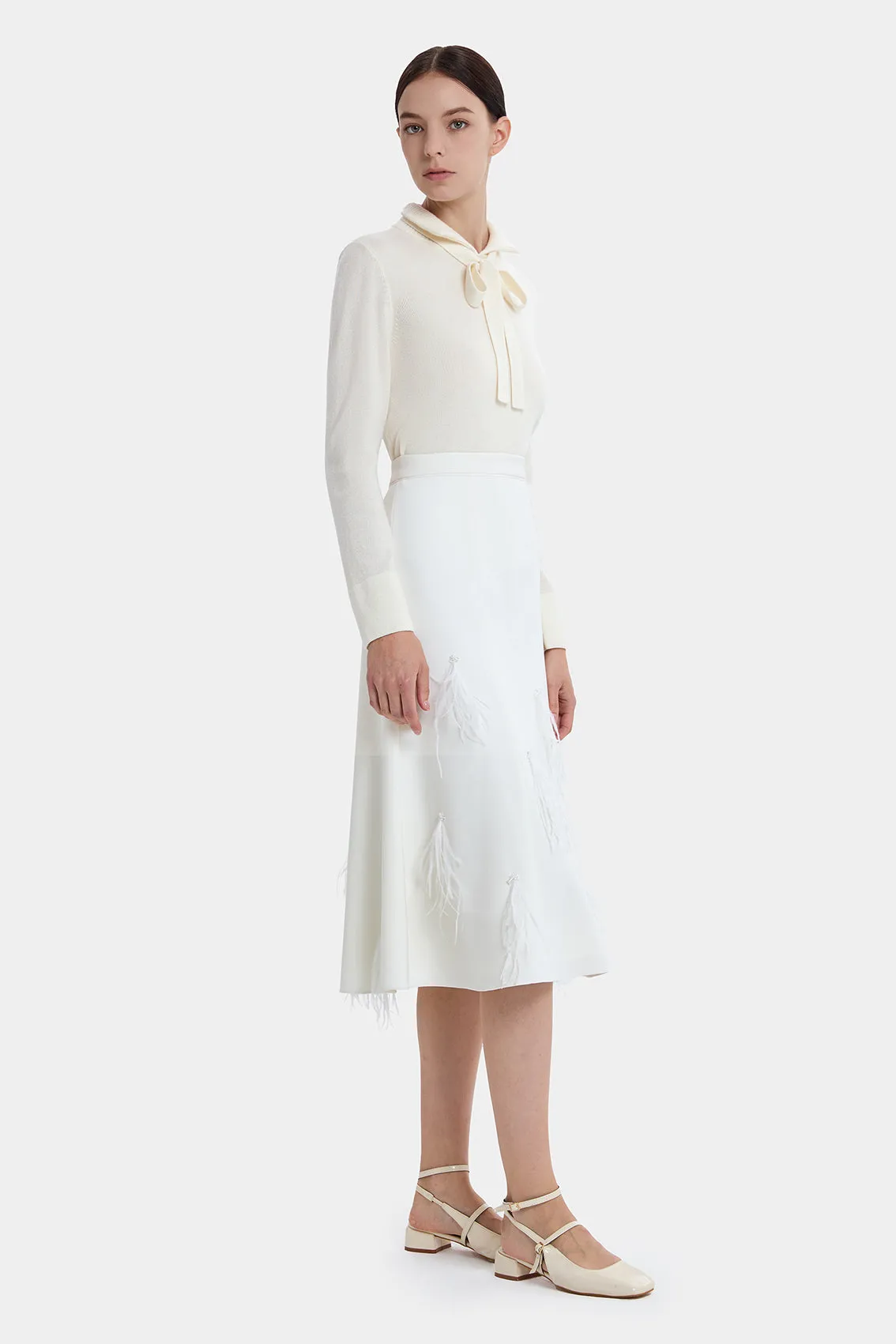 WHIMSICAL FEATHER TOUCH A-LINE SKIRT sold by Ports 1961 product image thumbnail 3