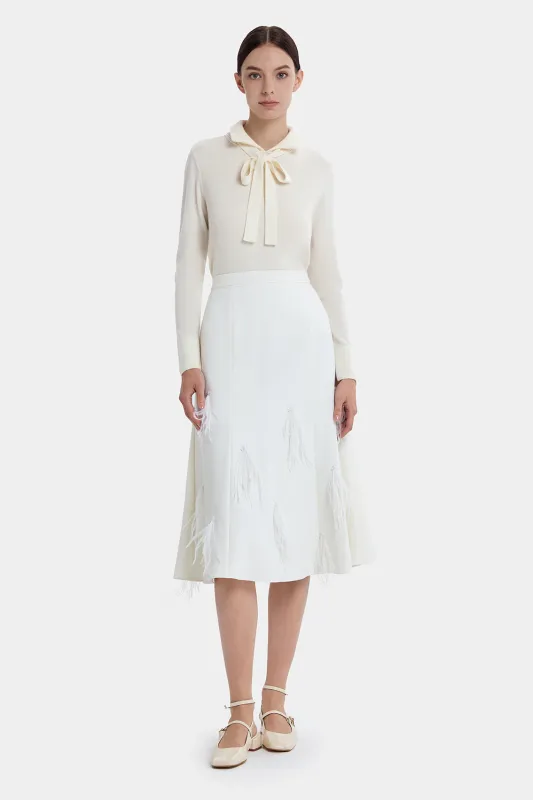 WHIMSICAL FEATHER TOUCH A-LINE SKIRT made by Ports 1961