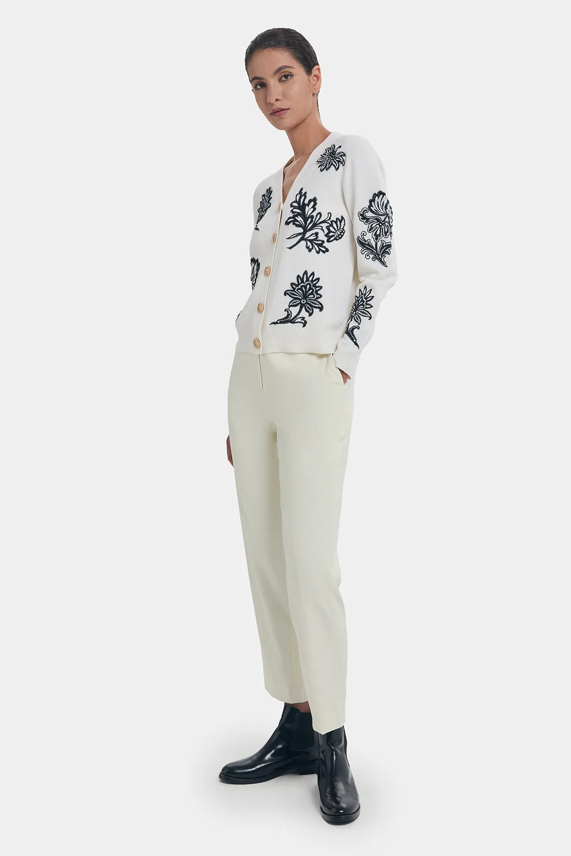 FLORAL EMBROIDERY WOOL CARDIGAN sold by Ports 1961 product image thumbnail 3