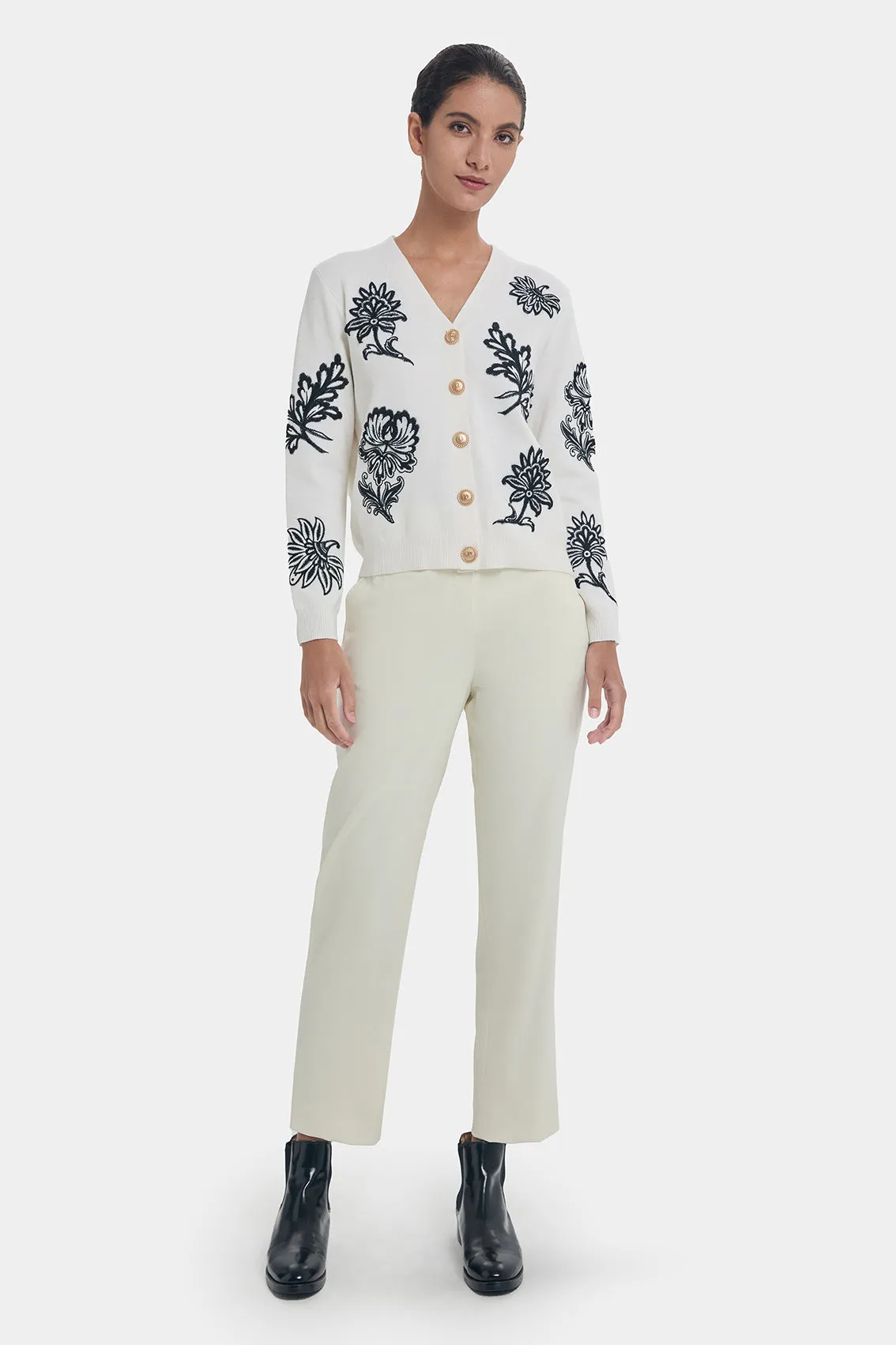 FLORAL EMBROIDERY WOOL CARDIGAN sold by Ports 1961