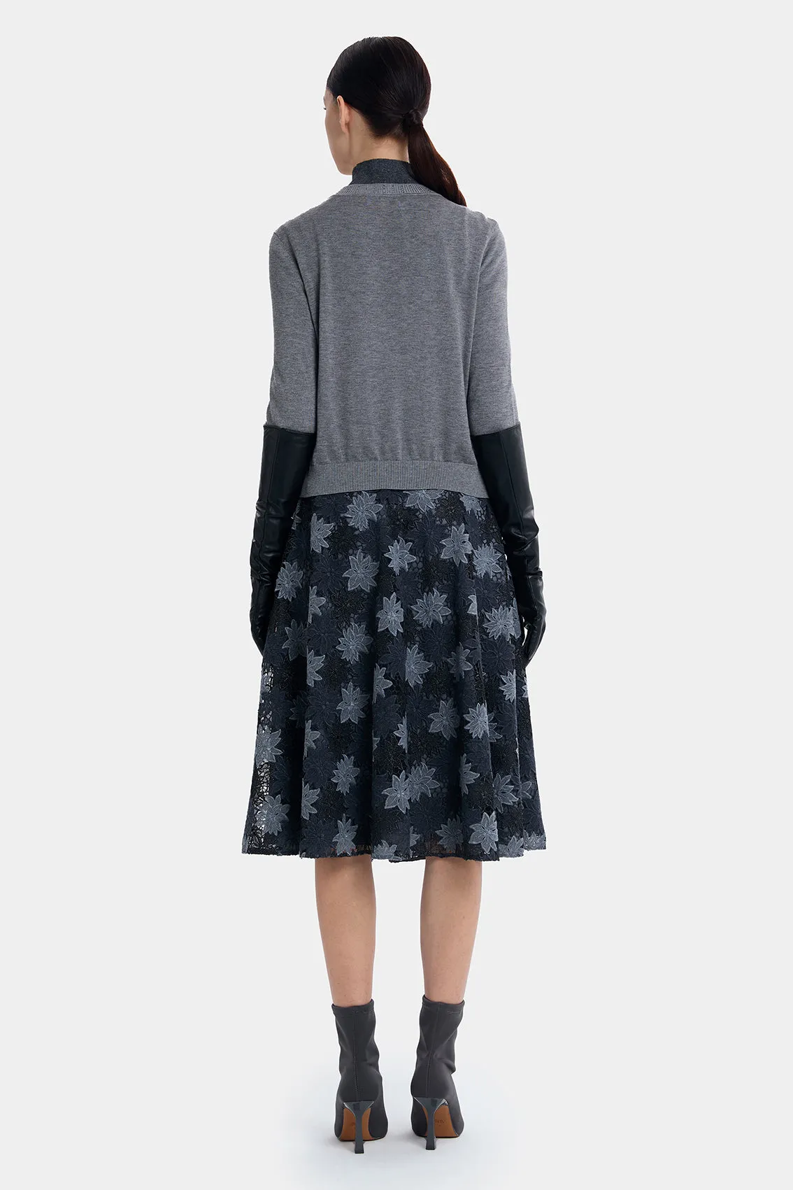 EXQUISTE SILVER FLORAL A-LINE SKIRT sold by Ports 1961 product image thumbnail 4