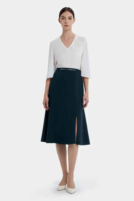 ELEGANCE BALSAM GREEN SKIRT made by Ports 1961