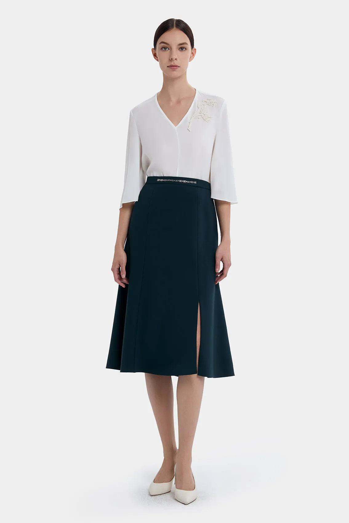 ELEGANCE BALSAM GREEN SKIRT sold by Ports 1961