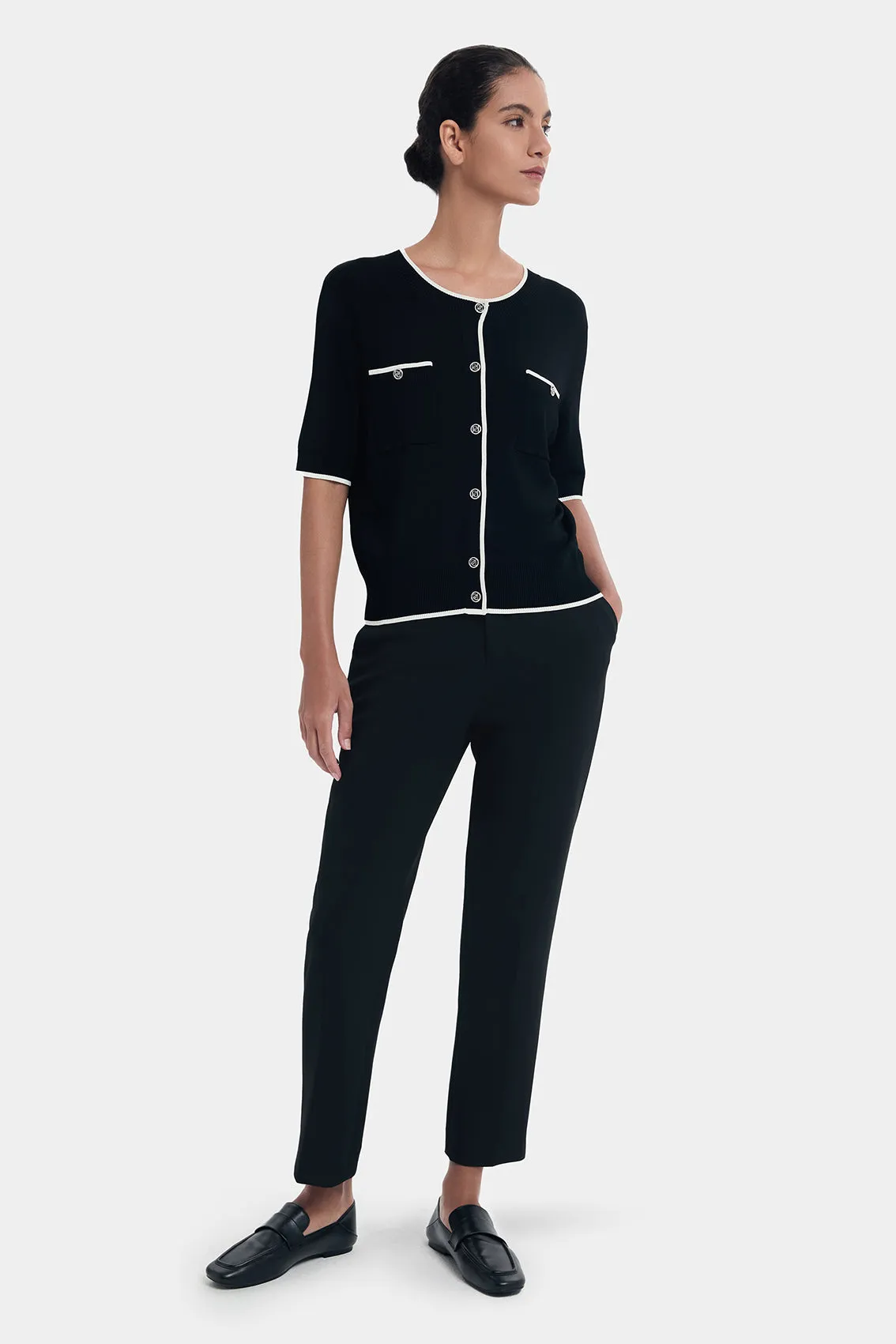 EFFORTLESSLY CIGARETTE BLACK TROUSERS sold by Ports 1961