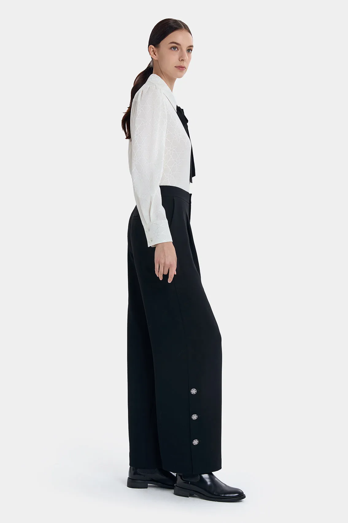 CHIC BLACK RIBBON TIE SHIRT sold by Ports 1961 product image thumbnail 3