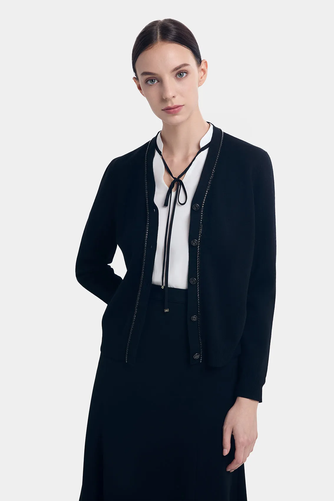 CHAIN DECORATIVE CARDIGAN sold by Ports 1961 product image thumbnail 2