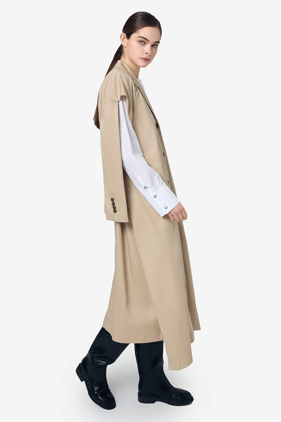 BEIGE COTTON CUT OUT TRENCH sold by Ports 1961 product image thumbnail 3