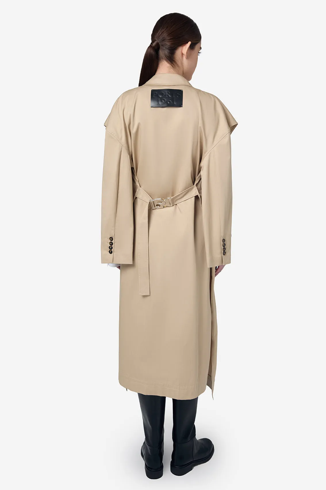 BEIGE COTTON CUT OUT TRENCH sold by Ports 1961 product image thumbnail 4
