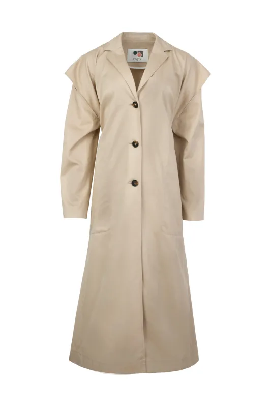 BEIGE COTTON CUT OUT TRENCH sold by Ports 1961