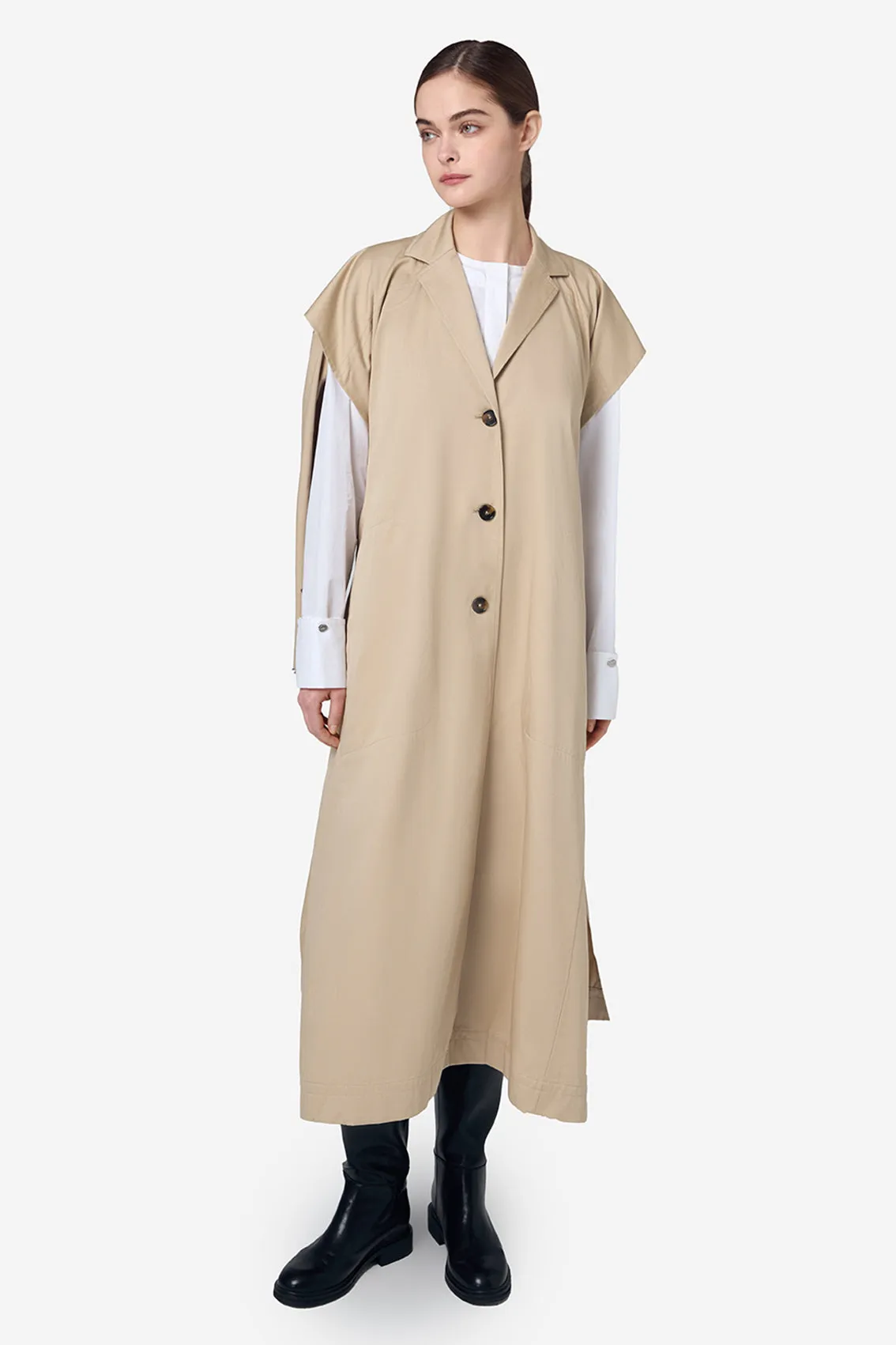 BEIGE COTTON CUT OUT TRENCH sold by Ports 1961 product image thumbnail 2