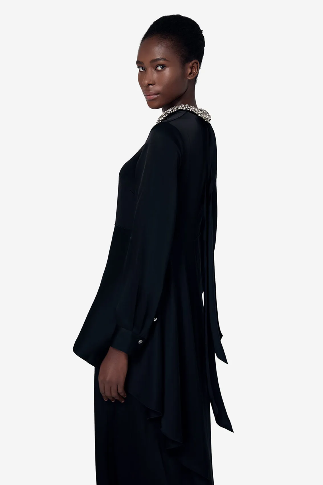 BLACK CRYSTAL NECKLACE GOWN sold by Ports 1961 product image thumbnail 4