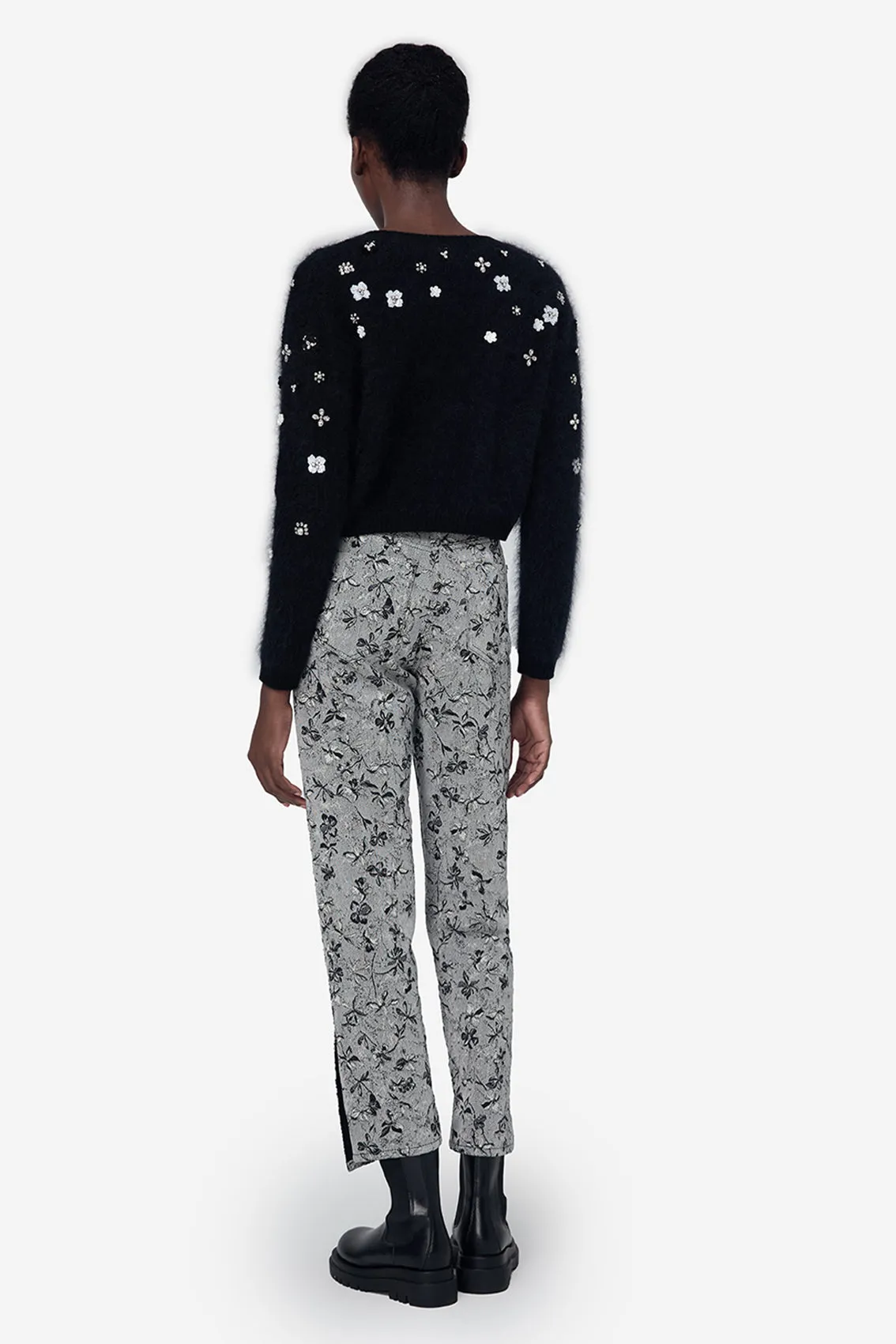 BLACK MOHAIR SILK V-NECK KNITWEAR sold by Ports 1961 product image thumbnail 4