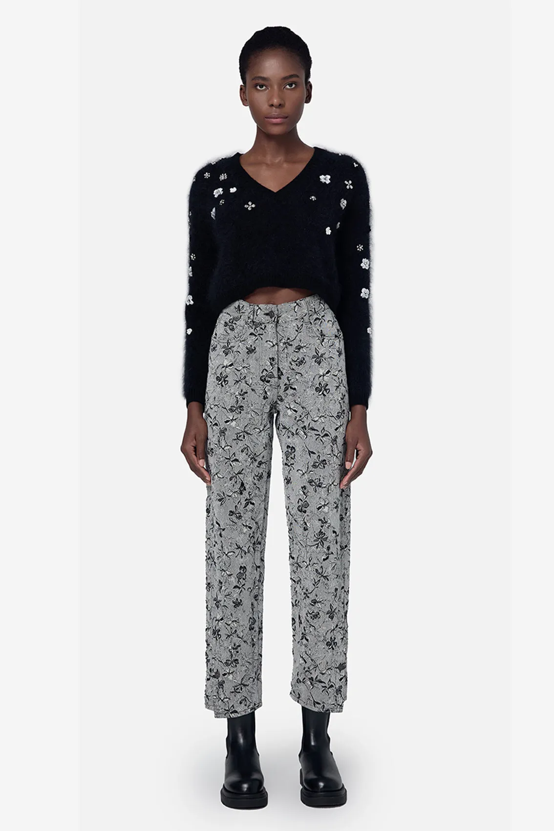 BLACK MOHAIR SILK V-NECK KNITWEAR sold by Ports 1961 product image thumbnail 2